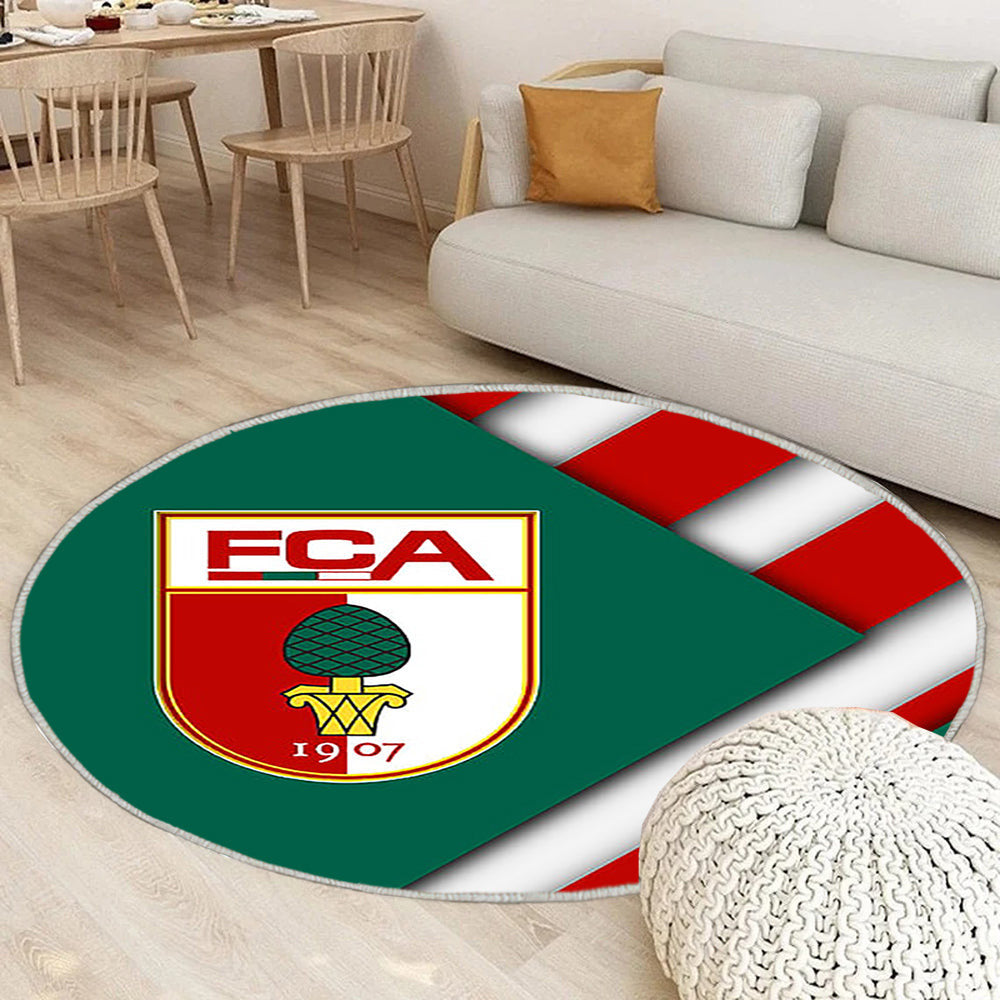 Fc Augsburg Materialdesign Teppich Rund, Teppiche - Emblem Outdoor Teppich Rund, Deutscher Fußballverein Teppich Wohnzimmer, Carpet, Rug