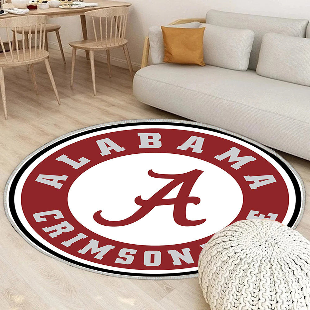 Alabama Crimson Tide Kreis Logo Teppich Rund, Teppiche - Outdoor Teppich Rund, Teppich Wohnzimmer, Carpet, Rug