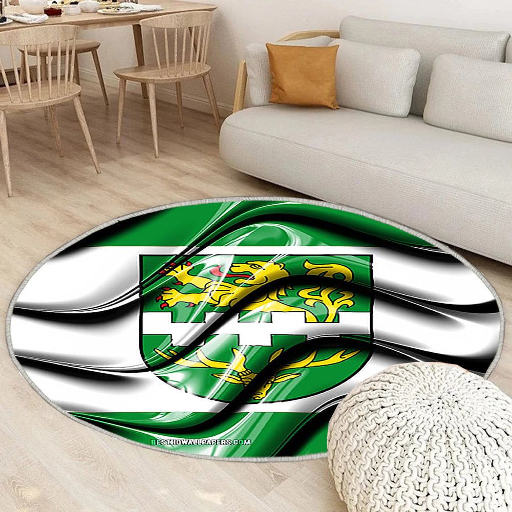 Bergisch Gladbach Flagge Städte Deutschlands Teppich Rund, Teppiche - Europa Outdoor Teppich Rund, Flagge Von Bergisch Gladbach Teppich Wohnzimmer, Carpet, Rug