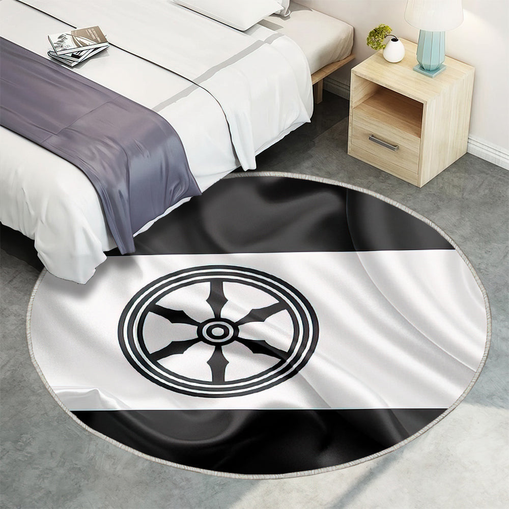 Osnabrücker Fahne Seideneffekt Teppich Rund, Teppiche - Seidenfahne Outdoor Teppich Rund, Deutsche Stadt Teppich Wohnzimmer, Carpet, Rug