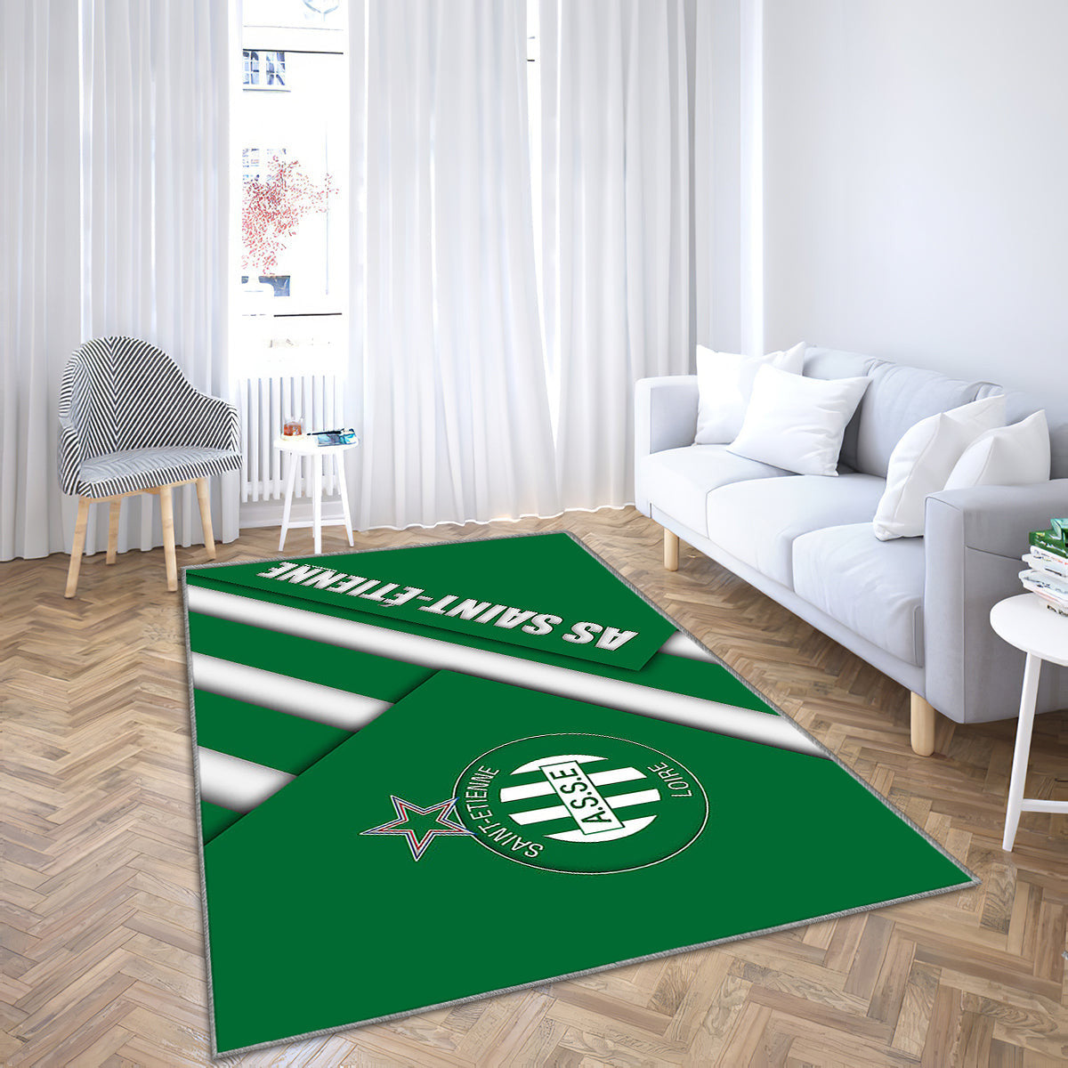 As Saint Eienne Material Design Teppich, Teppiche - Liga 1 Outdoor Teppich, Teppich Wohnzimmer, Küchenteppich, Kinderzimmer, Modern
