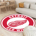 Detroit Red Wings Kreis Logo Teppich Rund, Teppiche - Outdoor Teppich Rund, Teppich Wohnzimmer, Carpet, Rug