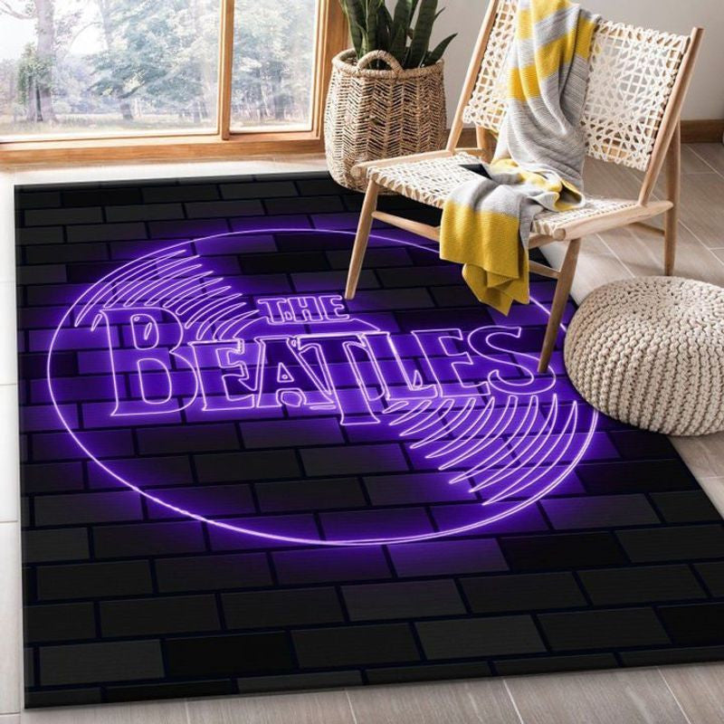 The Beatles Neon Sign Leg Light Vinyl Plate Teppich, Teppiche - Outdoor Teppich, Teppich Wohnzimmer, Küchenteppich, Kinderzimmer, Modern