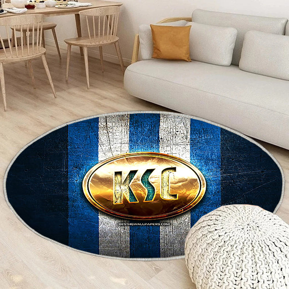 Karlsruher Fc Teppich Rund, Teppiche - Golden Outdoor Teppich Rund, Bundesliga 2 Teppich Wohnzimmer, Carpet, Rug