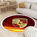 Porsche Logo010 Teppich Rund, Teppiche - Outdoor Teppich Rund, Teppich Wohnzimmer, Carpet, Rug