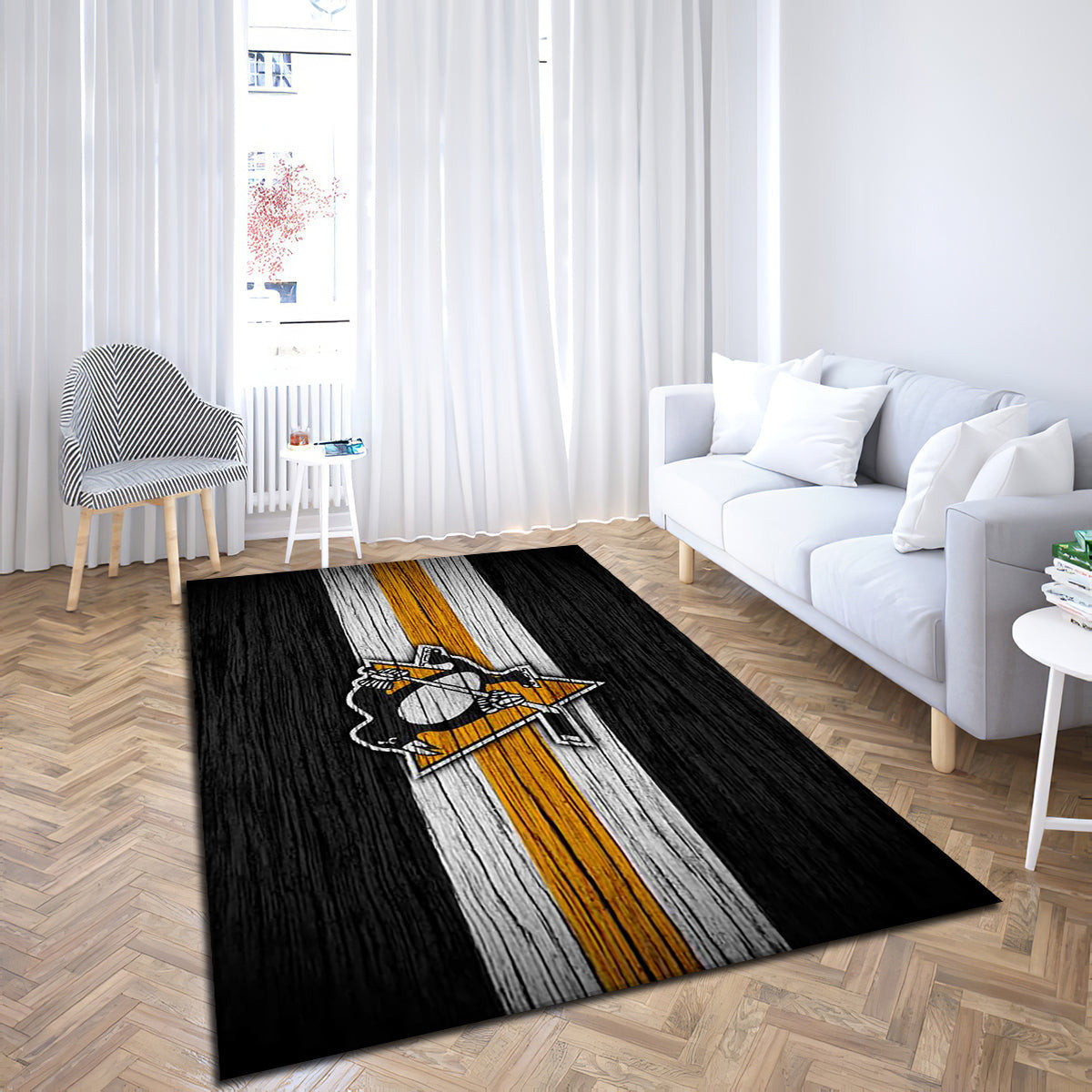 Pittsburgh Penguins Nhl Team Logo Grey Wooden teppich, teppiche-grau aus holz outdoor teppich, teppich wohnzimmer, Küchenteppich, kinderzimmer, modern