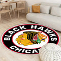 Chicago Blackhawks Circle Logo Teppich Rund, Teppiche - Outdoor Teppich Rund, Teppich Wohnzimmer, Carpet, Rug