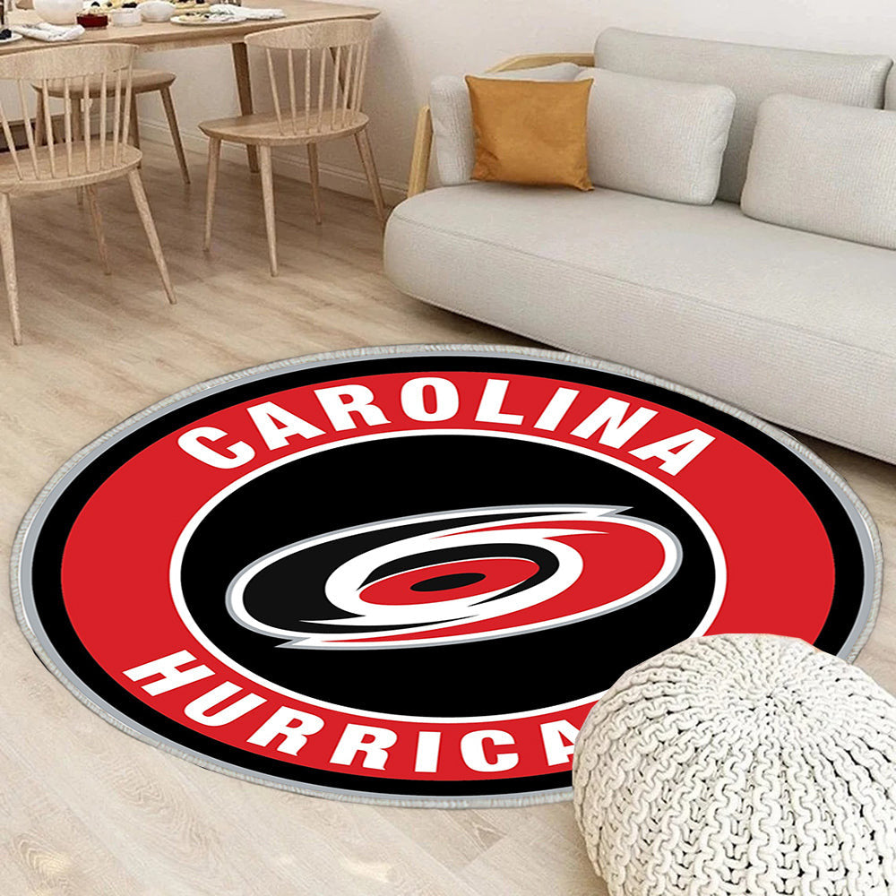 Carolina Hurricanes Kreis Logo Teppich Rund, Teppiche - Outdoor Teppich Rund, Teppich Wohnzimmer, Carpet, Rug