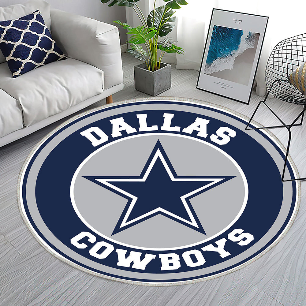 Dallas Cowboys Kreis Logo Teppich Rund, Teppiche - Outdoor Teppich Rund, Teppich Wohnzimmer, Carpet, Rug