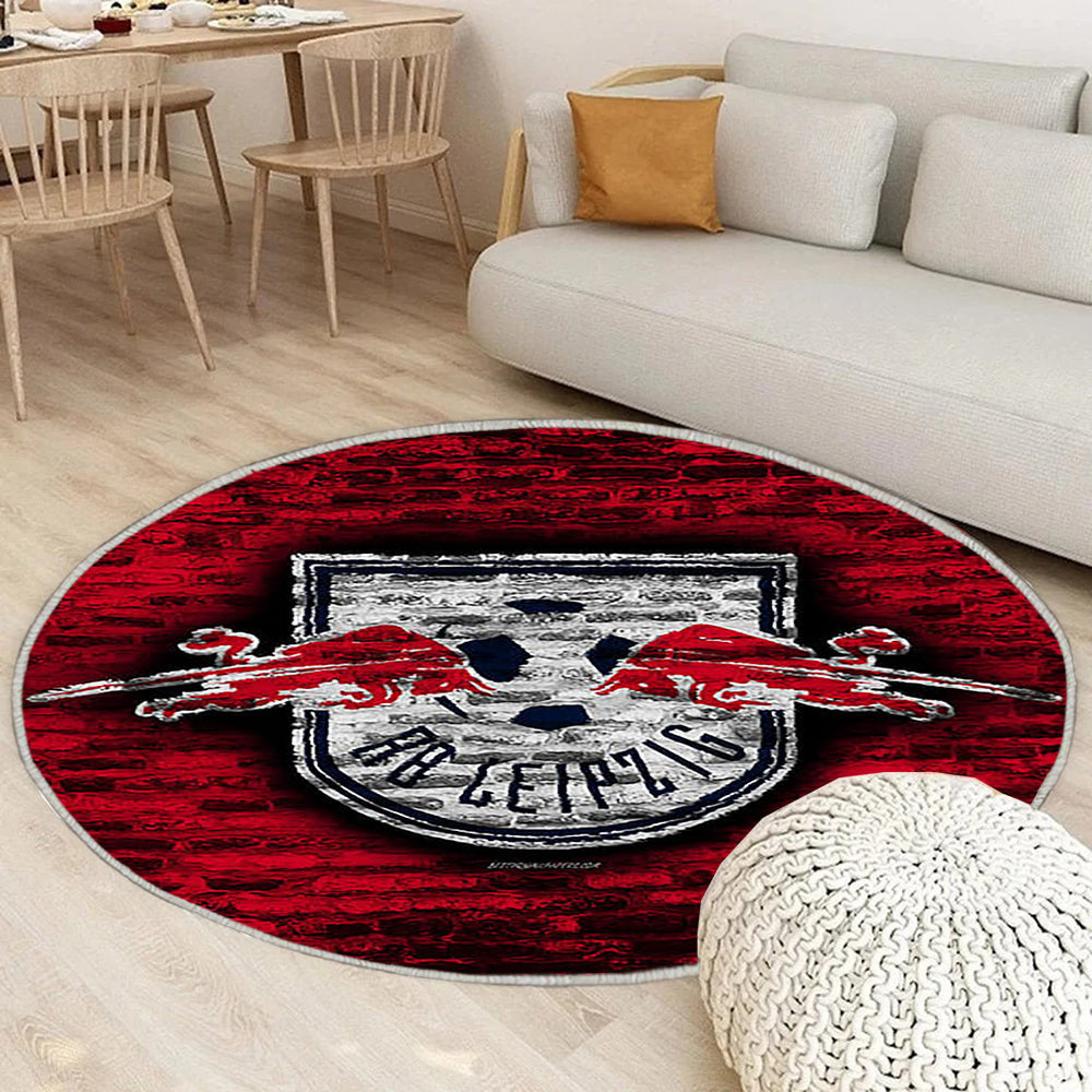 Rb Leipzig Fc Teppich Rund, Teppiche - Rote Backsteinmauer Outdoor Teppich Rund, Fußball Teppich Wohnzimmer, Carpet, Rug