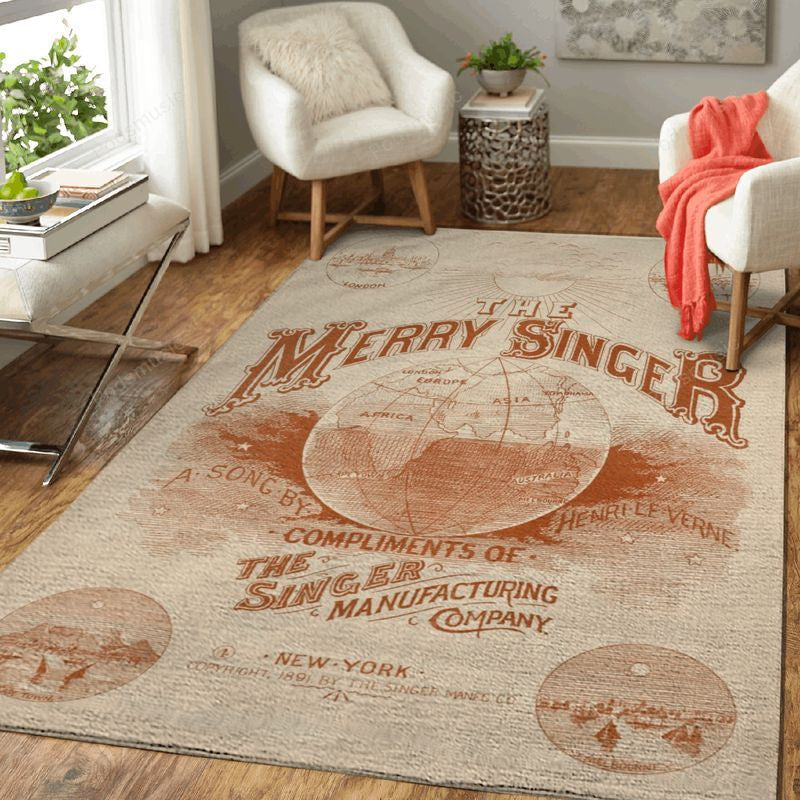 The Merry Singer Music Art Teppich, Teppiche - Outdoor Teppich, Teppich Wohnzimmer, Küchenteppich, Kinderzimmer, Modern