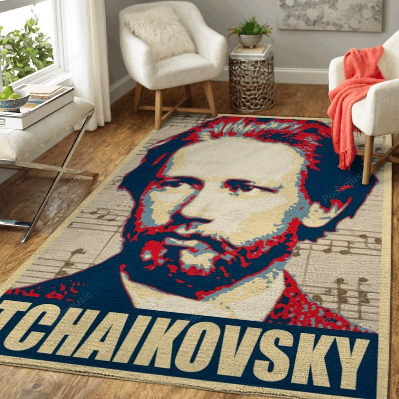 Pyotr Ilyich Tchaikovsky Music Art Teppich, Teppiche - Outdoor Teppich, Teppich Wohnzimmer, Küchenteppich, Kinderzimmer, Modern
