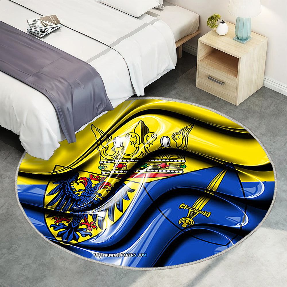Essener Flaggenstädte In Deutschland Teppich Rund, Teppiche - Europa Outdoor Teppich Rund, Flagge Von Essen Teppich Wohnzimmer, Carpet, Rug