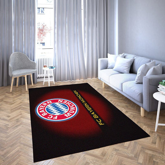 Bayern Fußallverein Mit Dunklem Logo Im Wohnzimmerbereich teppich - outdoor teppich, teppiche wohnzimmer , Küchenteppich, kinderzimmer, modern