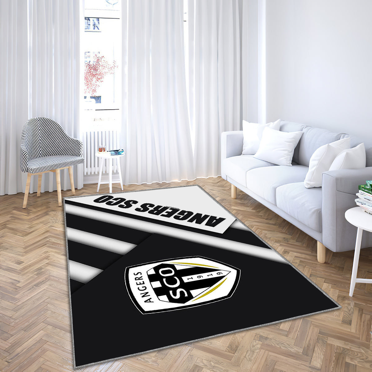 Angers Sco Material Design Teppich, Teppiche - Liga 1 Outdoor Teppich, Teppich Wohnzimmer, Küchenteppich, Kinderzimmer, Modern