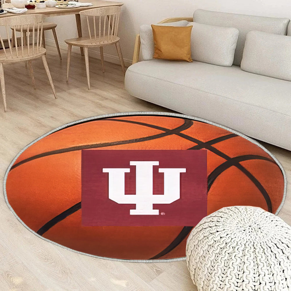Indiana Hooisers Basketball Teppich Rund, Teppiche - Outdoor Teppich Rund, Teppich Wohnzimmer, Carpet, Rug