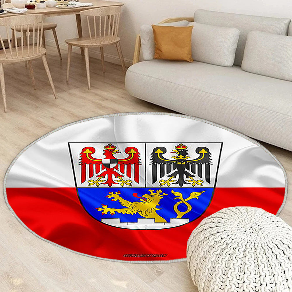 Erlanger Fahne Seideneffekt Teppich Rund, Teppiche - Seidenfahne Outdoor Teppich Rund, Deutsche Stadt Teppich Wohnzimmer, Carpet, Rug