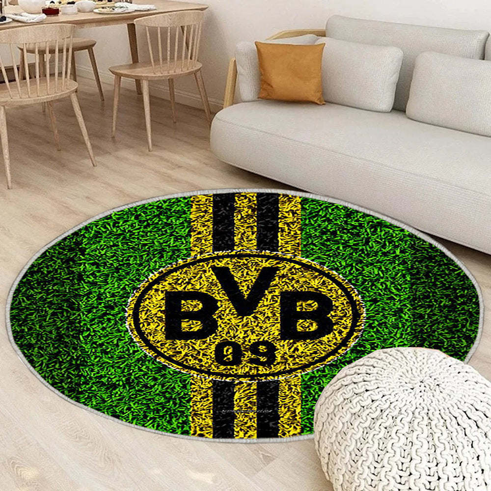 Borussia Dortmund Fc Deutscher Fußballverein Teppich Rund, Teppiche - Fußballrasen Outdoor Teppich Rund, Borussia Teppich Wohnzimmer, Carpet, Rug