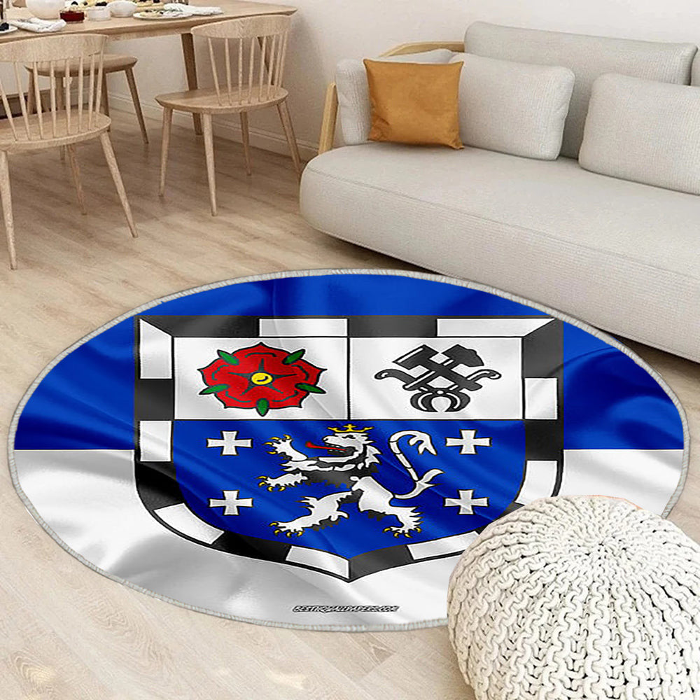 Saarbucken Flagge In Seidenoptik Teppich Rund, Teppiche - Seidenfahne Outdoor Teppich Rund, Deutsche Stadt Teppich Wohnzimmer, Carpet, Rug