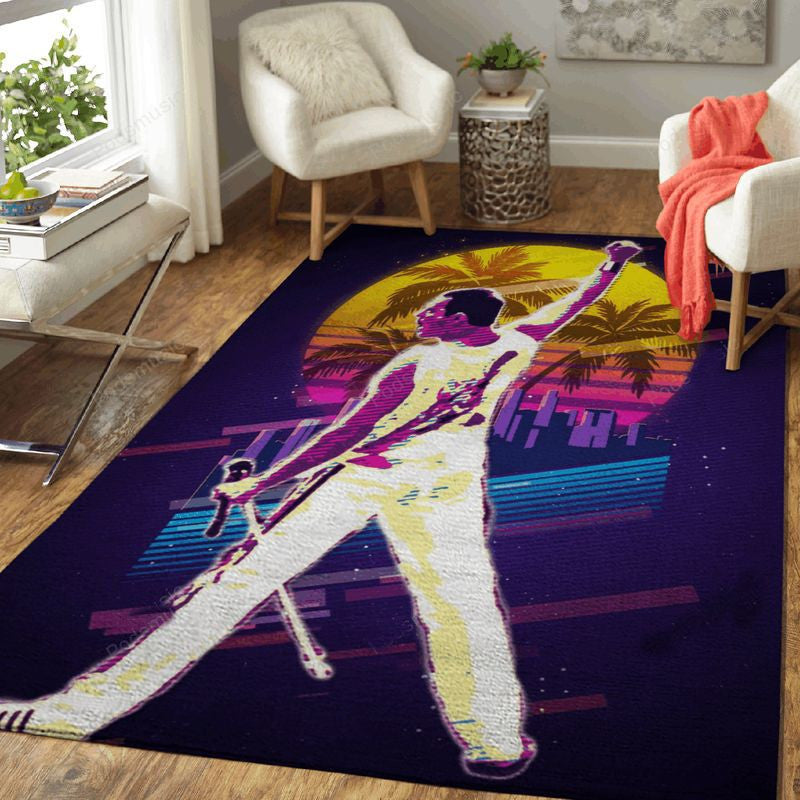 Queen Freddie Mercury We Are The Champions Artwork Music 80S Art Teppich, Teppiche - Outdoor Teppich, Teppich Wohnzimmer, Küchenteppich, Kinderzimmer, Modern