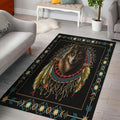 Wolf Warrior Dreamcatcher Native Teppich, Teppiche - Outdoor Teppich, Teppich Wohnzimmer, Küchenteppich, Kinderzimmer, Modern