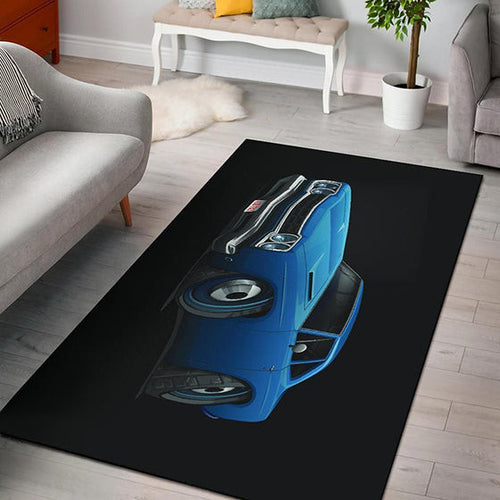 1969 Plymouth Roadrunner Blaues Auto Kunst teppich, teppiche - outdoor teppich, teppich wohnzimmer, Küchenteppich, kinderzimmer, modern