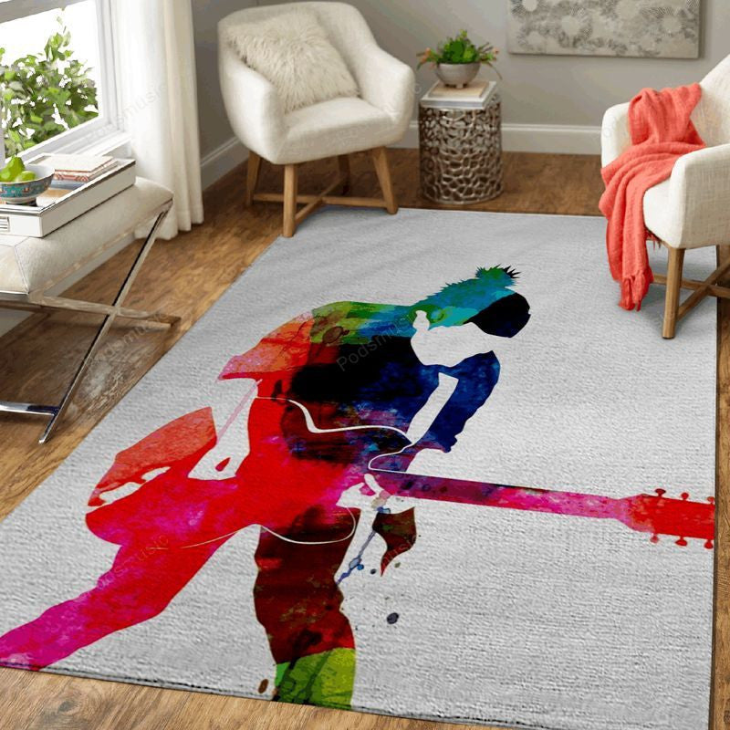 Thom Yorke Watercolor Music Art Teppich, Teppiche - Outdoor Teppich, Teppich Wohnzimmer, Küchenteppich, Kinderzimmer, Modern