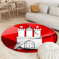 Flagge Von Hamburg Teppich Rund, Teppiche - Geometrische Kunst Outdoor Teppich Rund, Staaten Von Deutschland Teppich Wohnzimmer, Carpet, Rug