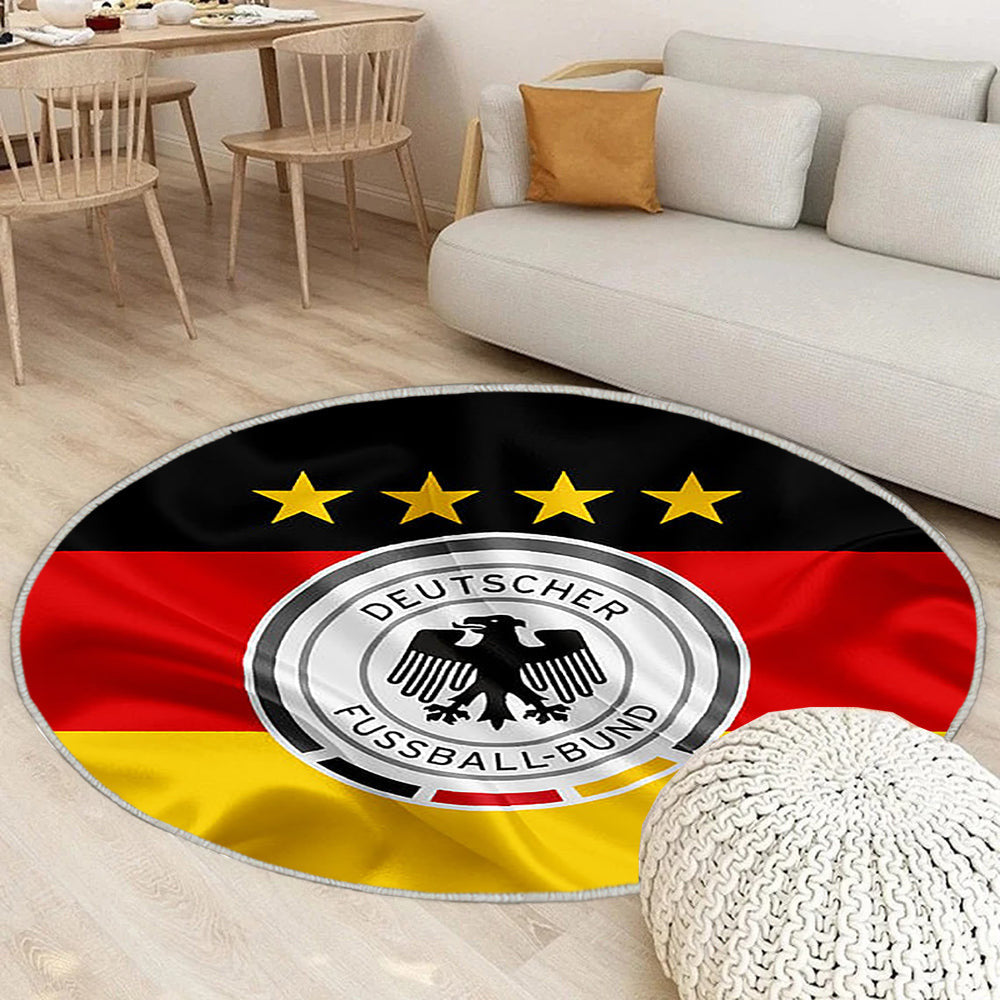 Deutsche Fußballnationalmannschaft Teppich Rund, Teppiche - Emblem Outdoor Teppich Rund, Teppich Wohnzimmer, Carpet, Rug