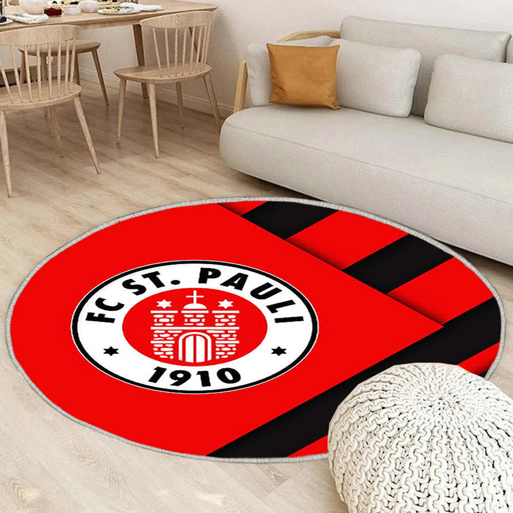 Fc St. Pauli Teppich Rund, Teppiche - Deutscher Fußballverein Outdoor Teppich Rund, Material Design Teppich Wohnzimmer, Carpet, Rug