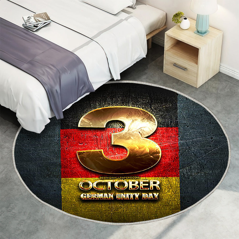 Tag Der Deutschen Einheit Teppich Rund, Teppiche - Goldene Zeichen Outdoor Teppich Rund, Teppich Wohnzimmer, Carpet, Rug