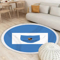 Gesichtsmaskenlogo auf blauem Porsche Teppich Rund, Teppiche - Outdoor Teppich Rund, Teppich Wohnzimmer, Carpet, Rug