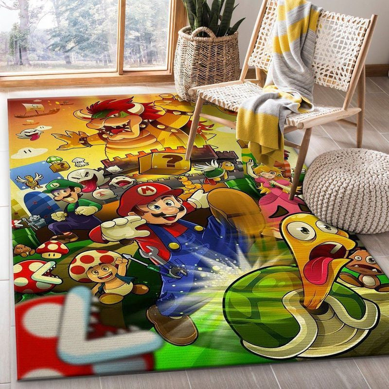 Super Mario Bros Nintendo Switch Gaming Collection1002 Teppich, Teppiche - Outdoor Teppich, Teppich Wohnzimmer, Küchenteppich, Kinderzimmer, Modern