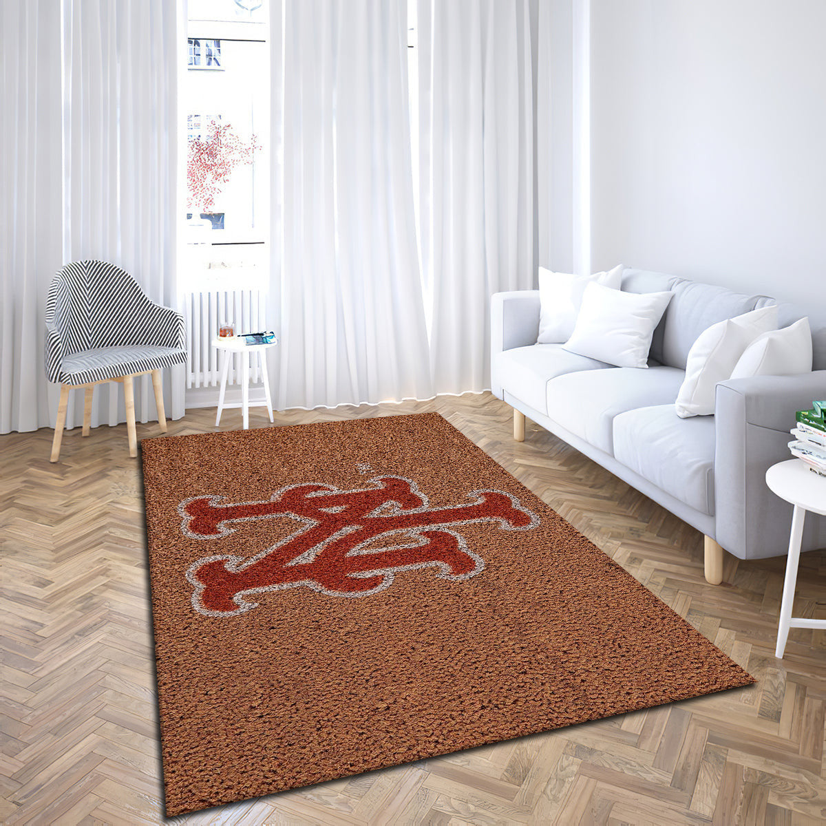 New York Mets Logo Coir teppich, teppiche - Logo aus Kokosfaser Kokosfaser outdoor teppich, teppich wohnzimmer , Küchenteppich, kinderzimmer, modern