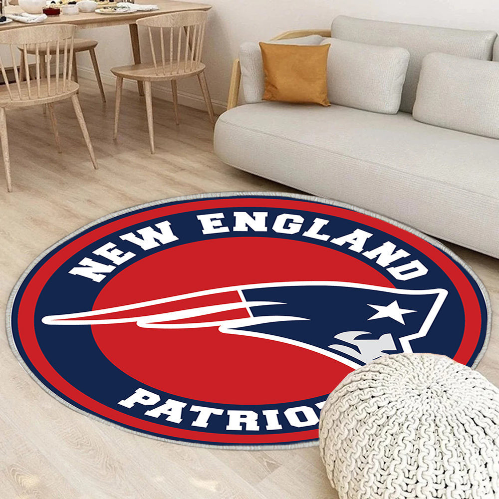 New England Patriots Kreis Logo Teppich Rund, Teppiche - Outdoor Teppich Rund, Teppich Wohnzimmer, Carpet, Rug