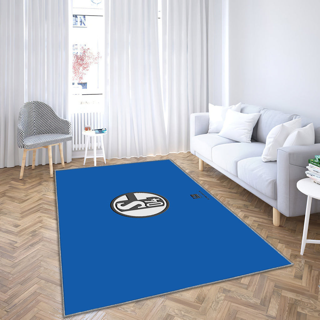 Fc Schalke 04 Teppich, Teppiche - Blau Outdoor Teppich, Teppich Wohnzimmer, Küchenteppich, Kinderzimmer, Modern