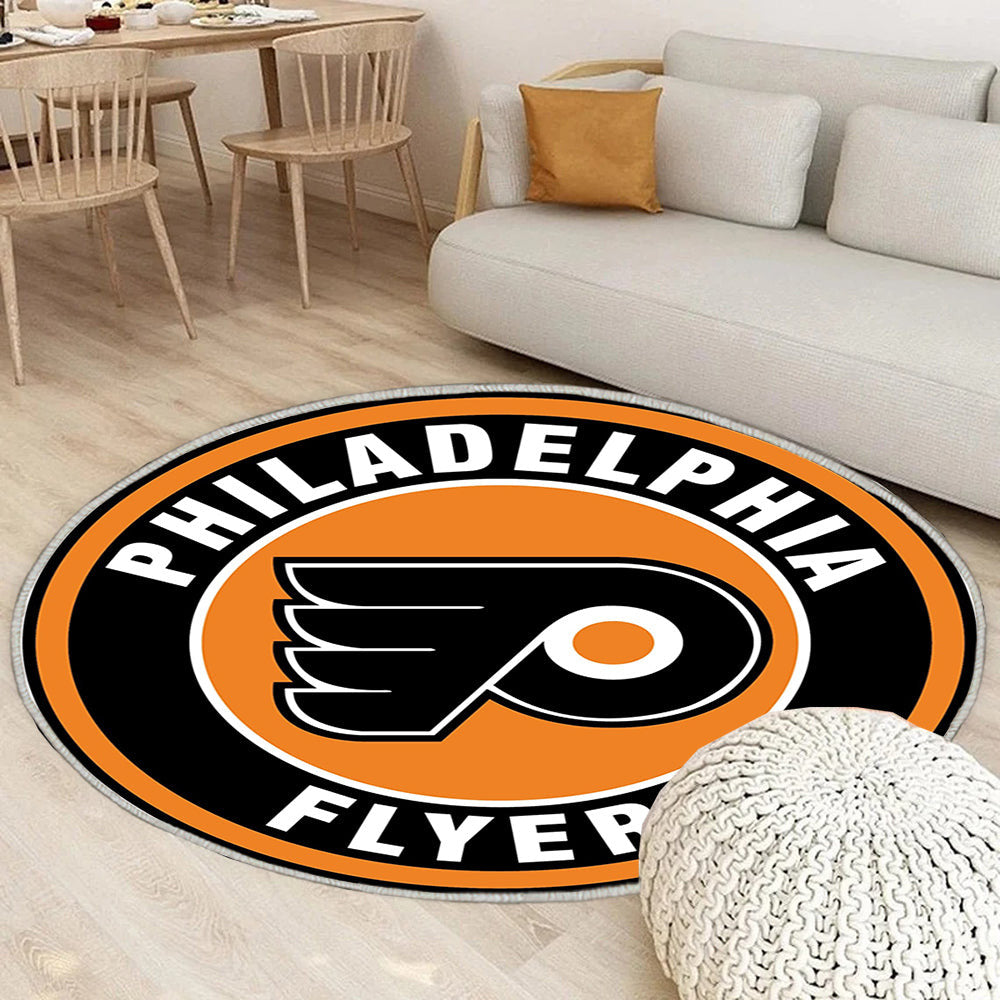 Philadelphia Flyers Kreis Logo Teppich Rund, Teppiche - Outdoor Teppich Rund, Teppich Wohnzimmer, Carpet, Rug