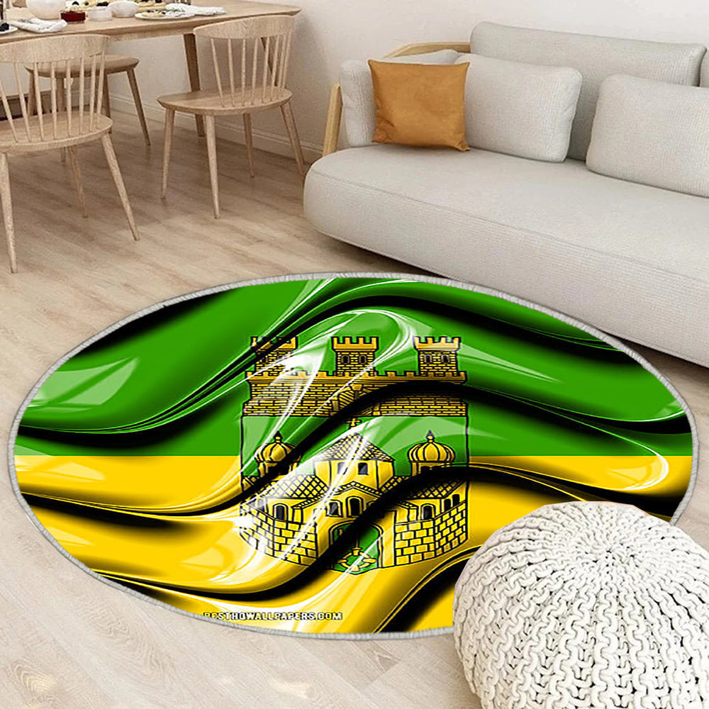Recklinghausen Flag Städte Deutschlands Teppich Rund, Teppiche - Europa Outdoor Teppich Rund, Flagge Von Recklinghausen Teppich Wohnzimmer, Carpet, Rug