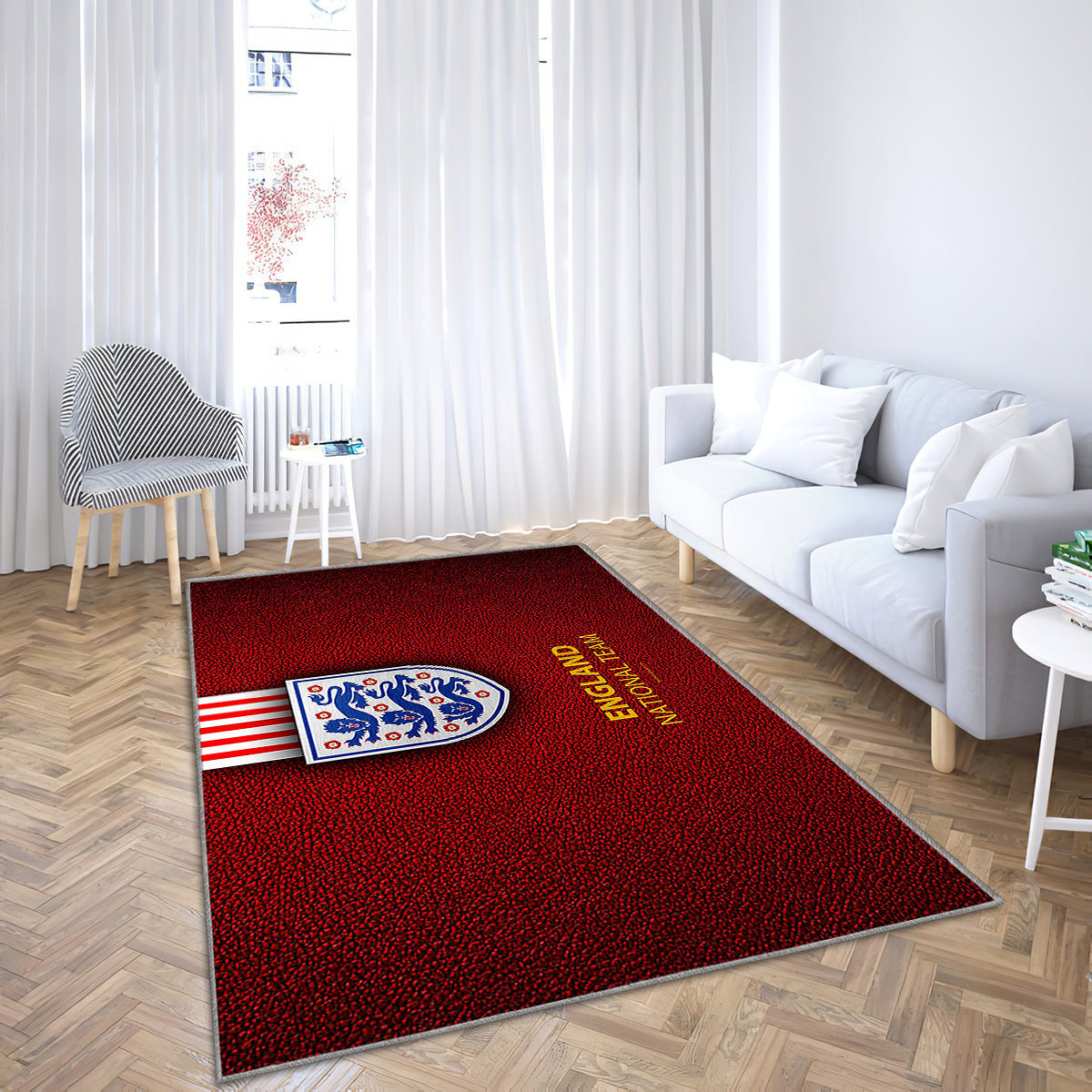 England National Football Team Leather Texture Teppich, Teppiche - Emblem Outdoor Teppich, Teppich Wohnzimmer, Küchenteppich, Kinderzimmer, Modern