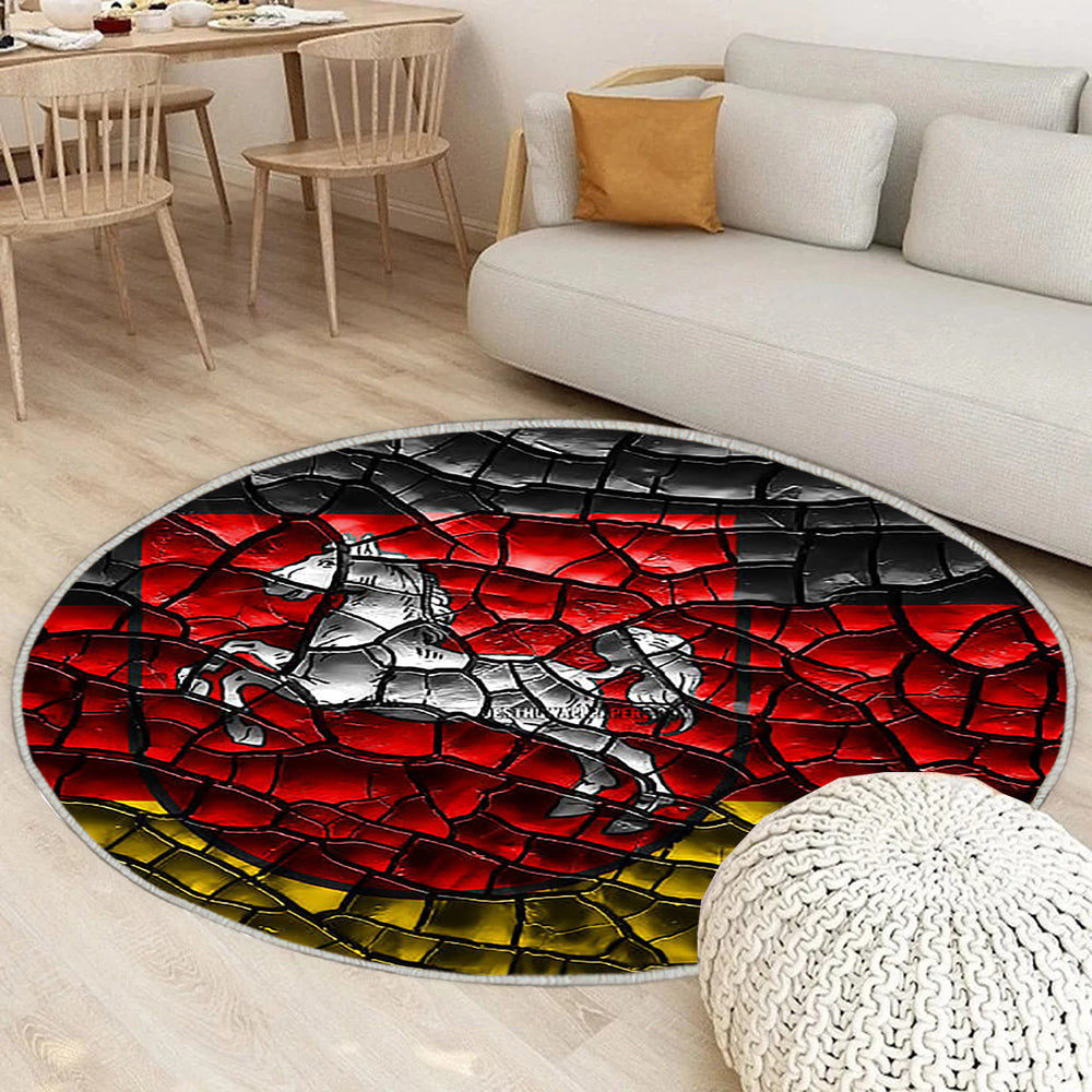 Flagge Der Niedersächsischen Bundesländer Teppich Rund, Teppiche - Rissiger Boden Outdoor Teppich Rund, Deutschland Teppich Wohnzimmer, Carpet, Rug