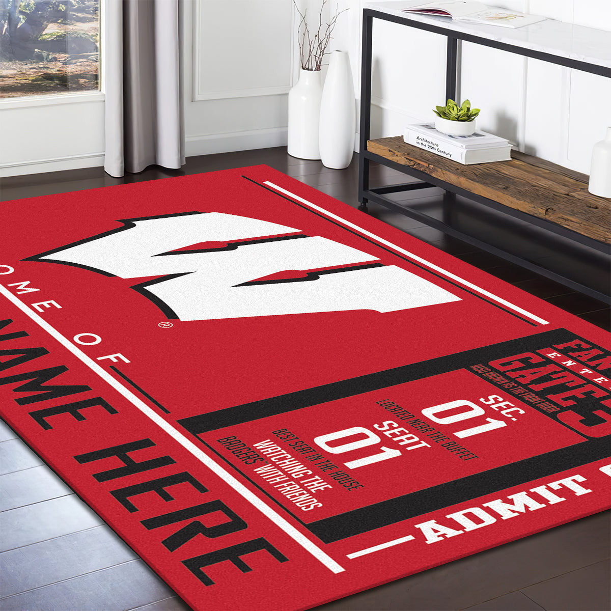 Wisconsin Badgers teppich, teppiche - Dachse outdoor teppich, teppich wohnzimmer , Küchenteppich, kinderzimmer, modern
