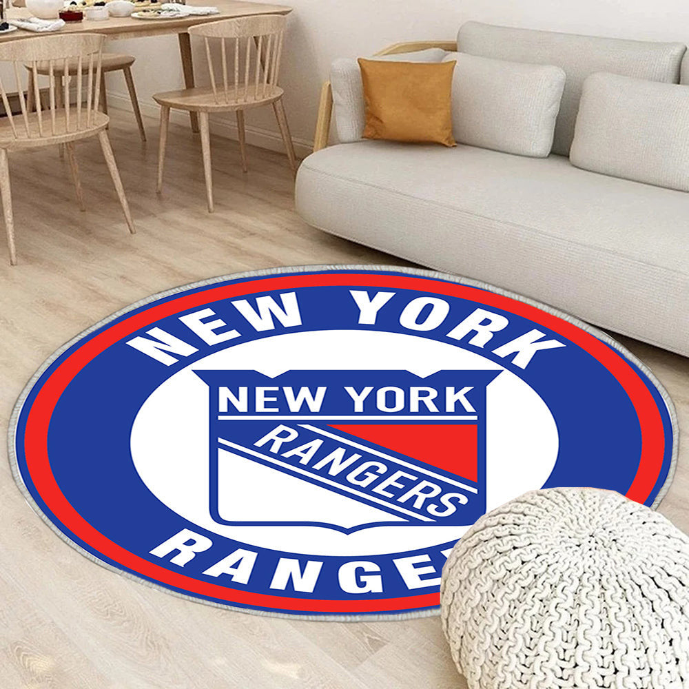 New York Rangers Kreis Logo Teppich Rund, Teppiche - Outdoor Teppich Rund, Teppich Wohnzimmer, Carpet, Rug