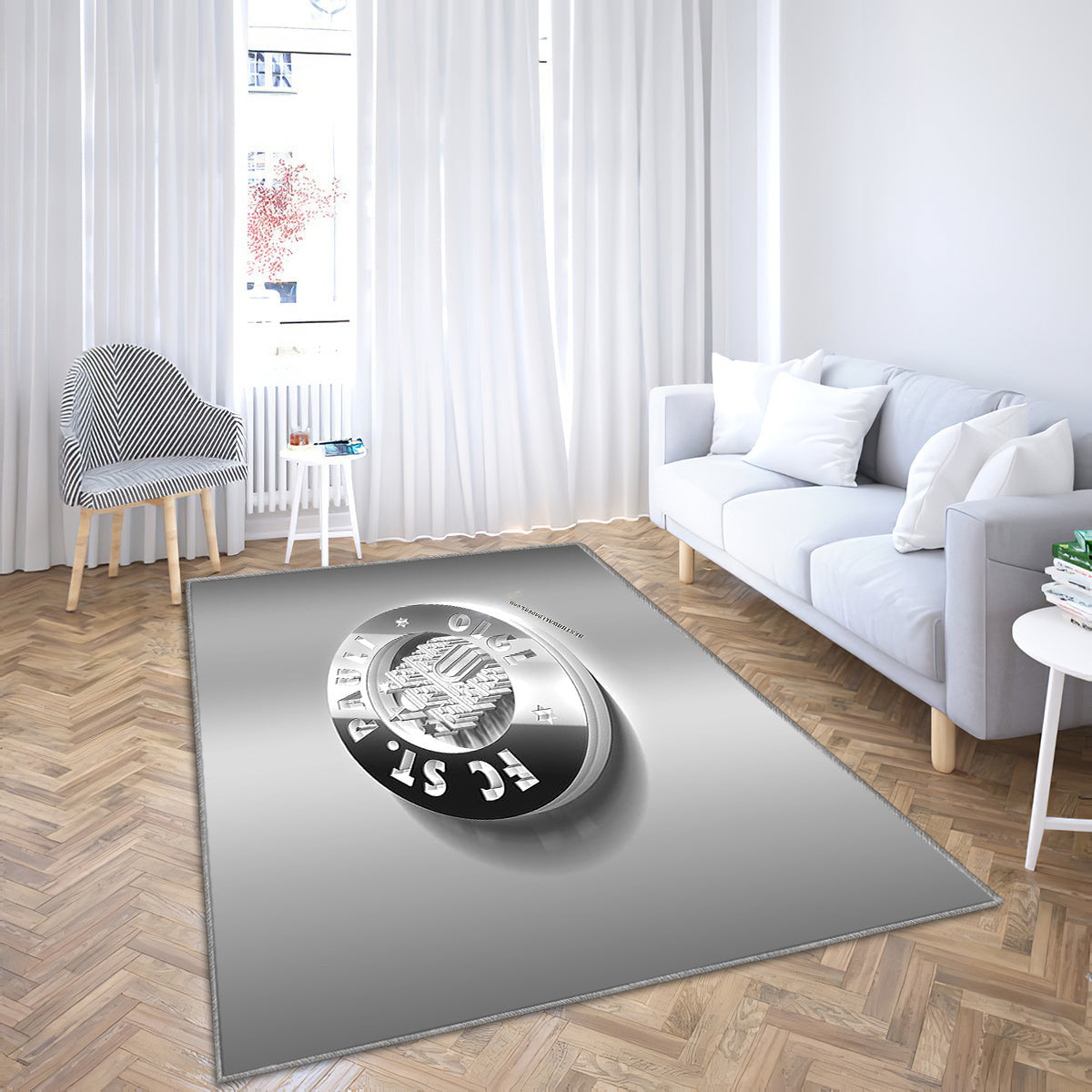 FC St. Pauli Teppich, Teppiche – 3D-Stahllogo Outdoorteppich, Wohnzimmerteppich, Küchenteppich, Kinderzimmer, modern