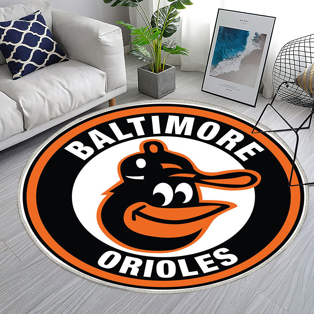 Baltimore Orioles Kreis Logo Teppich Rund, Teppiche - Outdoor Teppich Rund, Teppich Wohnzimmer, Carpet, Rug