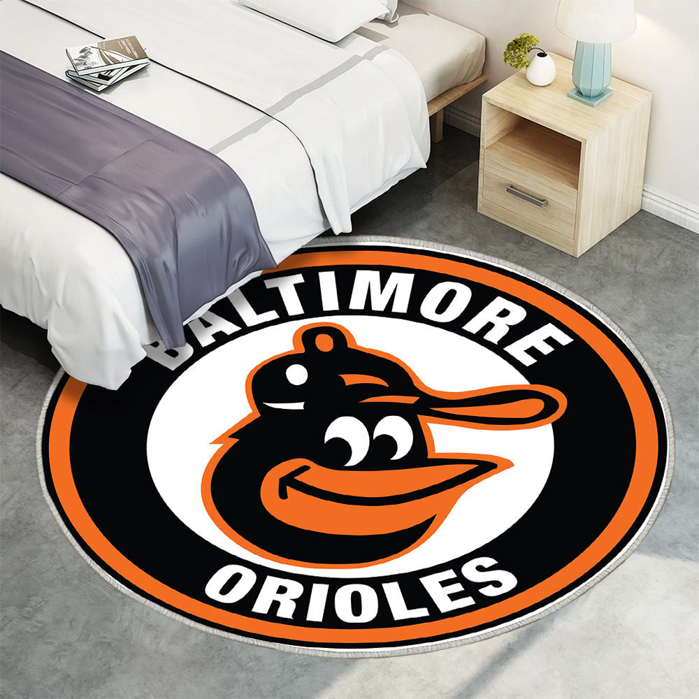 Baltimore Orioles Kreis Logo Teppich Rund, Teppiche - Outdoor Teppich Rund, Teppich Wohnzimmer, Carpet, Rug