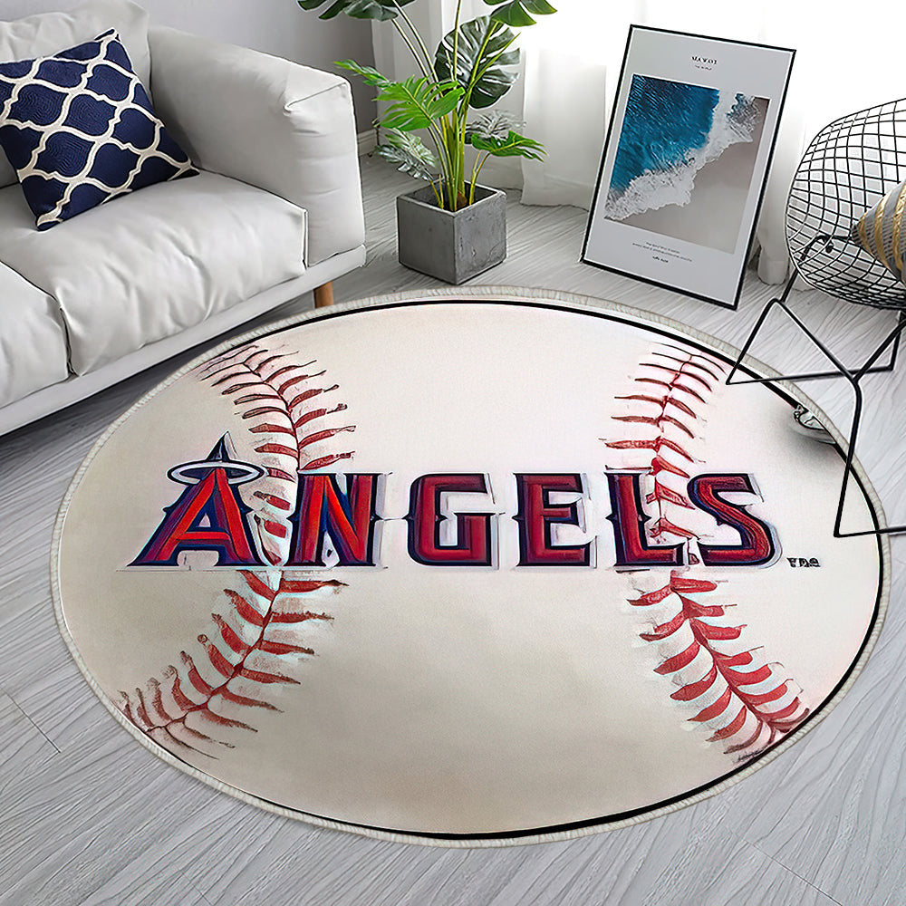 Los Angeles Angels Baseball Teppich Rund, Teppiche - Outdoor Teppich Rund, Teppich Wohnzimmer, Carpet, Rug