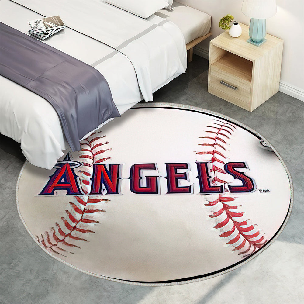 Los Angeles Angels Baseball Teppich Rund, Teppiche - Outdoor Teppich Rund, Teppich Wohnzimmer, Carpet, Rug