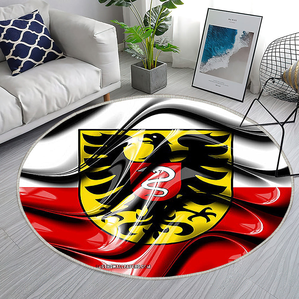 Aalen Flag Städte Deutschlands Teppich Rund, Teppiche - Europa Outdoor Teppich Rund, Flagge Von Aalen Teppich Wohnzimmer, Carpet, Rug