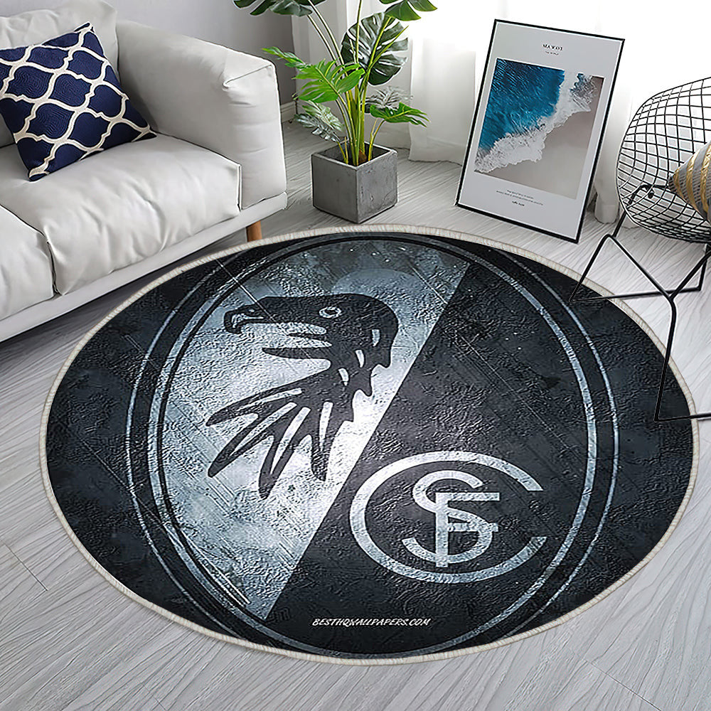 Sc Freiburg Teppich Rund, Teppiche - Deutscher Fußballverein Outdoor Teppich Rund, Schwarzer Stein Teppich Wohnzimmer, Carpet, Rug