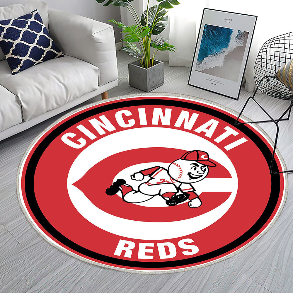 Cincinnati Reds Kreis Logo Teppich Rund, Teppiche - Outdoor Teppich Rund, Teppich Wohnzimmer, Carpet, Rug